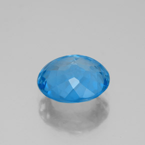 Topaze bleue naturelle coupe roude, 2,96 ct, VVS-VS