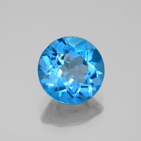 Topaze bleue naturelle coupe roude, 2,93 ct, VVS