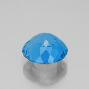 Topaze bleue naturelle coupe roude, 3,58 ct, VS-SI