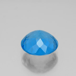 Topaze bleue naturelle coupe roude, 3,27 ct, VS
