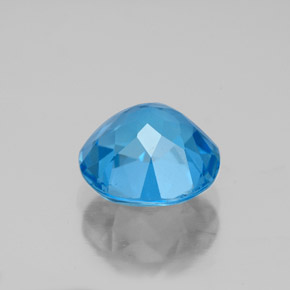 Topaze bleu suisse naturelle coupe roude, 3,30 ct, VS