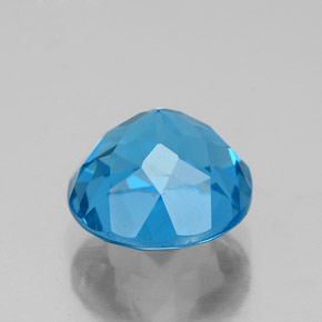 Topaze bleue naturelle coupe roude, 4,08 ct, VS