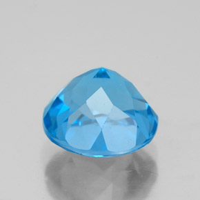 Topaze bleue naturelle coupe roude, 4,00 ct, VS