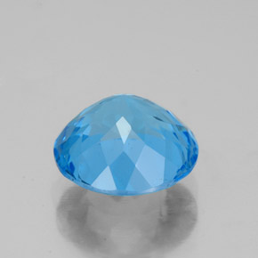 Topaze bleue naturelle coupe roude, 3,37 ct, VS