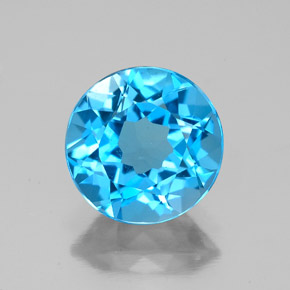 Topaze bleue naturelle coupe roude, 2,90 ct, VVS