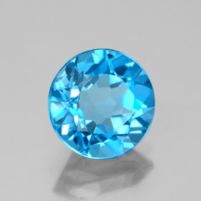 Topaze bleue naturelle coupe roude, 2,90 ct, VVS