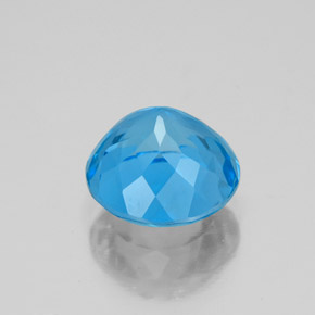 Topaze bleue naturelle coupe roude, 3,80 ct, VVS