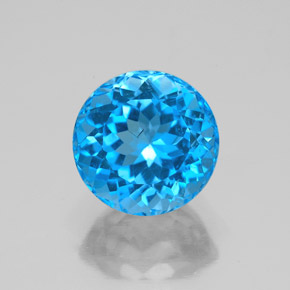 Topaze bleue naturelle coupe roude, 3,95 ct, SI