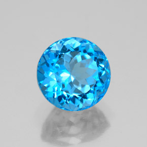 Topaze bleue naturelle coupe roude, 3,95 ct, SI