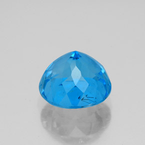 Topaze bleue naturelle coupe roude, 3,95 ct, SI