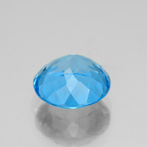 Topaze bleue naturelle coupe roude, 3,51 ct, VS