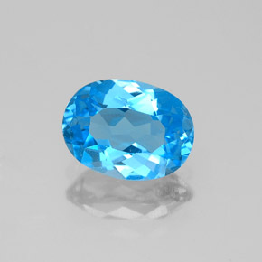 Topaze bleue naturelle coupe ovale, 1,40 ct, VVS-VS