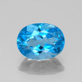 Topaze bleue naturelle coupe ovale, 2,19 ct, VVS-VS