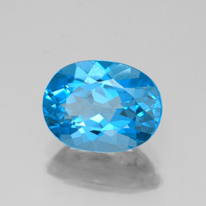 Topaze bleue naturelle coupe ovale, 2,19 ct, VVS-VS