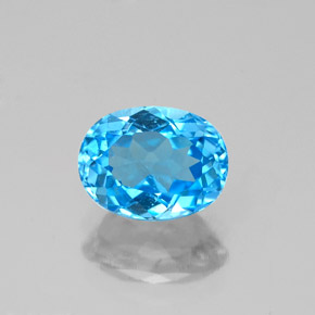 Topaze bleue naturelle coupe ovale, 1,82 ct, VS-SI