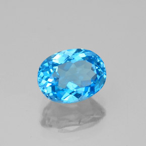 Topaze bleue naturelle coupe ovale, 1,82 ct, VS-SI