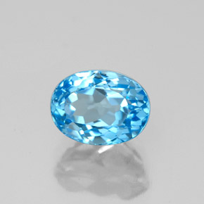 Topaze bleue naturelle coupe ovale, 2,18 ct, VVS