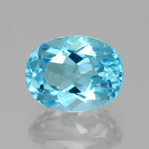 Topaze bleue naturelle coupe ovale, 2,80 ct, VVS-VS