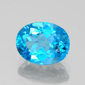 Topaze bleue naturelle coupe ovale, 2,50 ct, VVS-VS