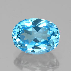 Topaze bleue naturelle coupe ovale, 1,81 ct, VS