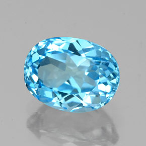 Topaze bleue naturelle coupe ovale, 1,81 ct, VS