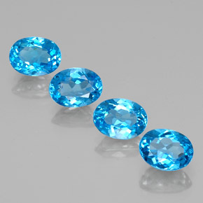 Topaze bleue naturelle coupe ovale, 6,29 ct, VVS-VS