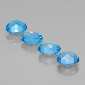 Topaze bleue naturelle coupe ovale, 6,29 ct, VVS-VS