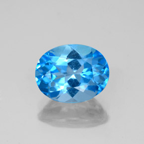 Topaze bleue naturelle coupe ovale, 2,50 ct, VS