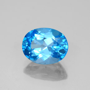 Topaze bleue naturelle coupe ovale, 2,50 ct, VS