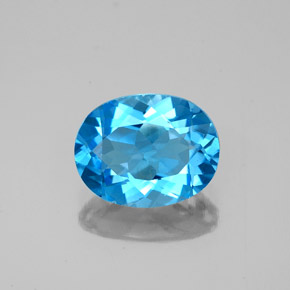 Topaze bleue naturelle coupe ovale, 2,21 ct, VVS-VS