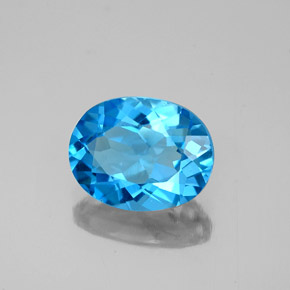 Topaze bleue naturelle coupe ovale, 2,21 ct, VVS-VS