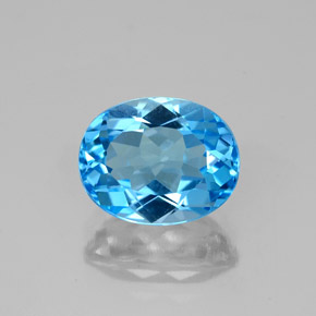 Topaze bleue naturelle coupe ovale, 2,53 ct, VS