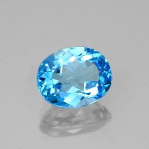 Topaze bleue naturelle coupe ovale, 2,53 ct, VS