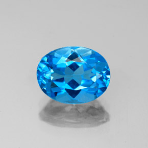 Topaze bleue naturelle coupe ovale, 2,28 ct, VS