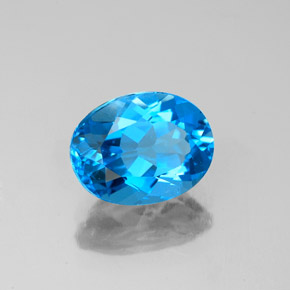 Topaze bleue naturelle coupe ovale, 2,28 ct, VS