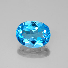 Topaze bleue naturelle coupe ovale, 2,44 ct, VVS