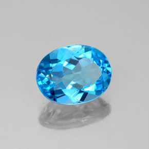 Topaze bleue naturelle coupe ovale, 2,44 ct, VVS