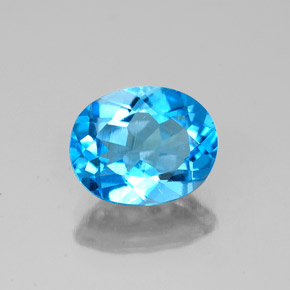 Topaze bleue naturelle coupe ovale, 2,36 ct, VS-SI