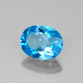 Topaze bleue naturelle coupe ovale, 2,36 ct, VS-SI