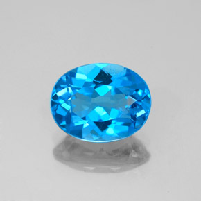 Topaze bleue naturelle coupe ovale, 2,25 ct, VS