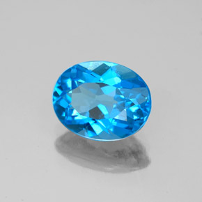 Topaze bleue naturelle coupe ovale, 2,25 ct, VS