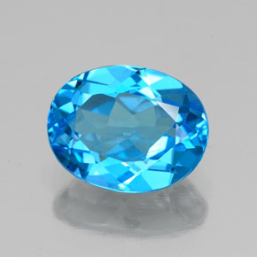 Topaze bleue naturelle coupe ovale, 2,18 ct, VS