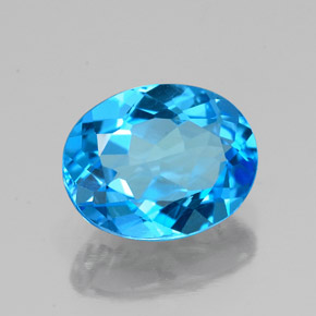 Topaze bleue naturelle coupe ovale, 2,18 ct, VS