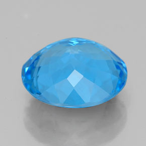 Topaze bleue naturelle coupe roude, 3,90 ct, VS