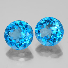 Achetez naturel ct bleu suisse topaze gems, coupe roude, en provenance brésil chez gemselect. en stock, livraison internationale!