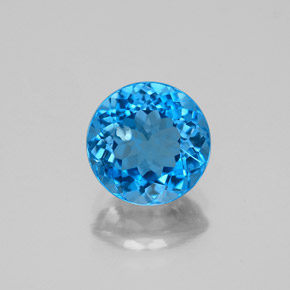 Topaze bleue naturelle coupe roude, 2,34 ct, SI