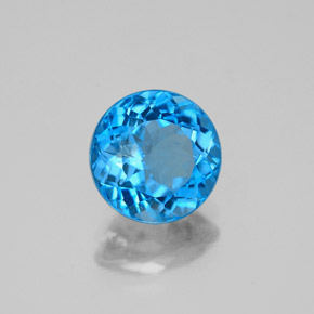 Topaze bleue naturelle coupe roude, 2,34 ct, SI