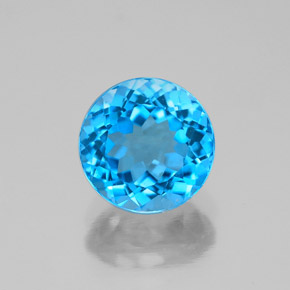 Topaze bleue naturelle coupe roude, 2,24 ct, VVS
