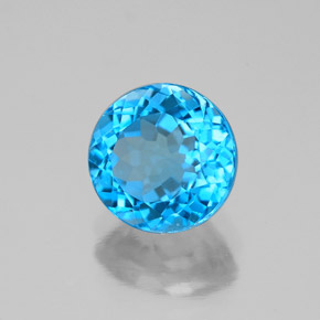 Topaze bleue naturelle coupe roude, 2,24 ct, VVS
