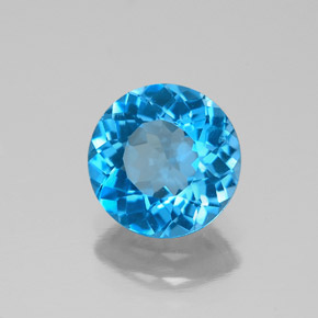 Topaze bleue naturelle coupe roude, 2,11 ct, VS
